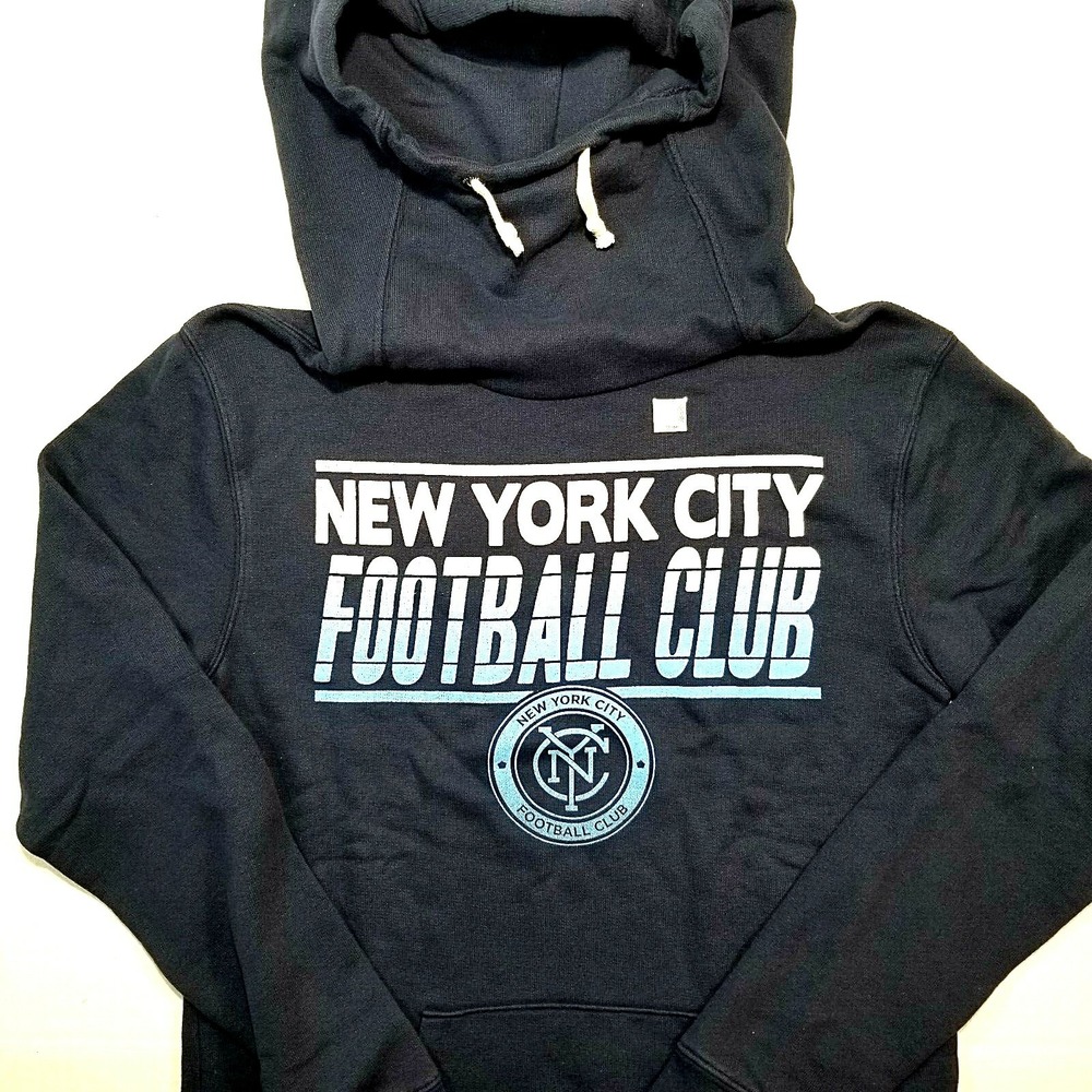 NY City Football Club‎ MLS Soccer Womens S Cowl Blue Pullover Hoodie Sweatshirt